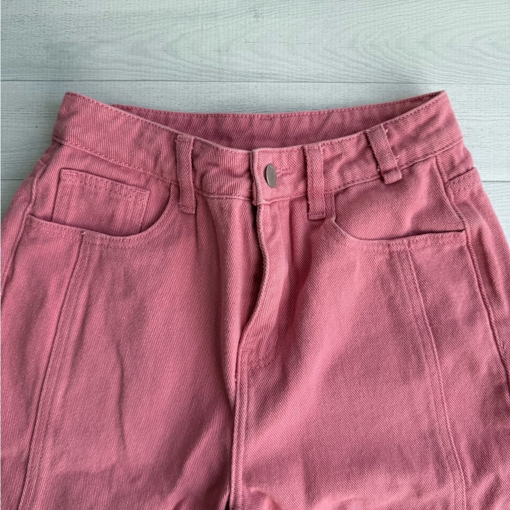 Cider Pink Denim Middle Waist Wide Leg Jeans XS/2 - Picture 4 of 7